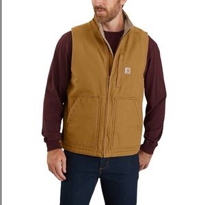 Carhartt Vest Men’s 3XLTall Sherpa Lined Relaxed Fit Work Duck Washed Outdoor
